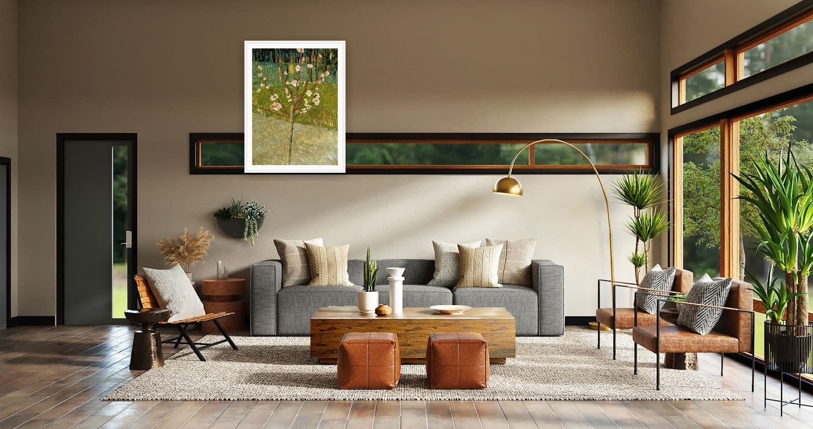 Almond Tree in Blossom in Lounge