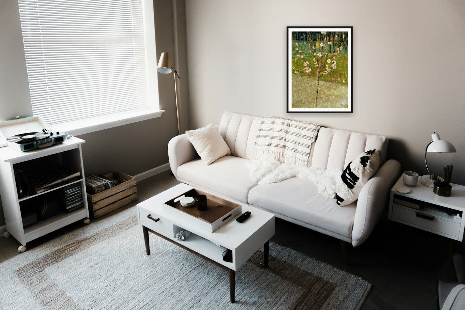 Almond Tree in Blossom in Minimal