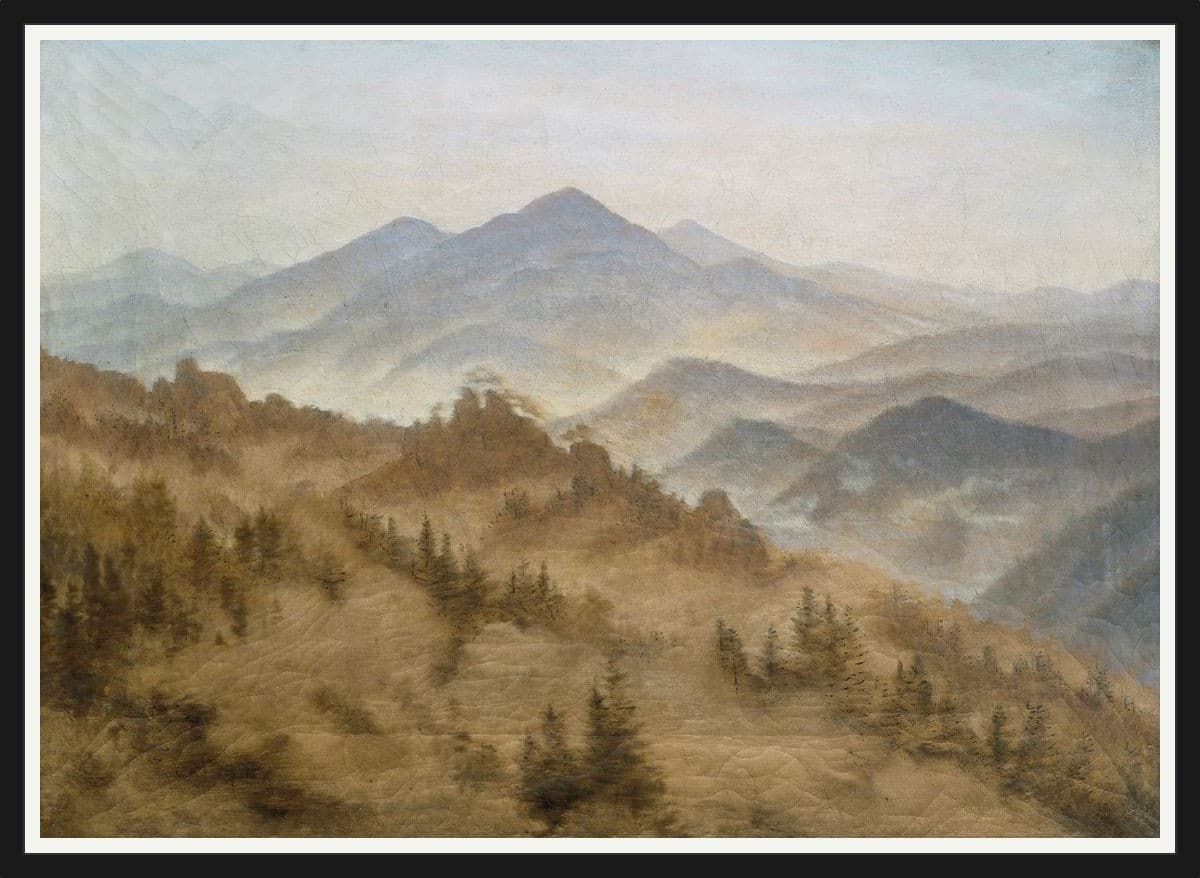 Mountains in the Rising Fog - Black Frame