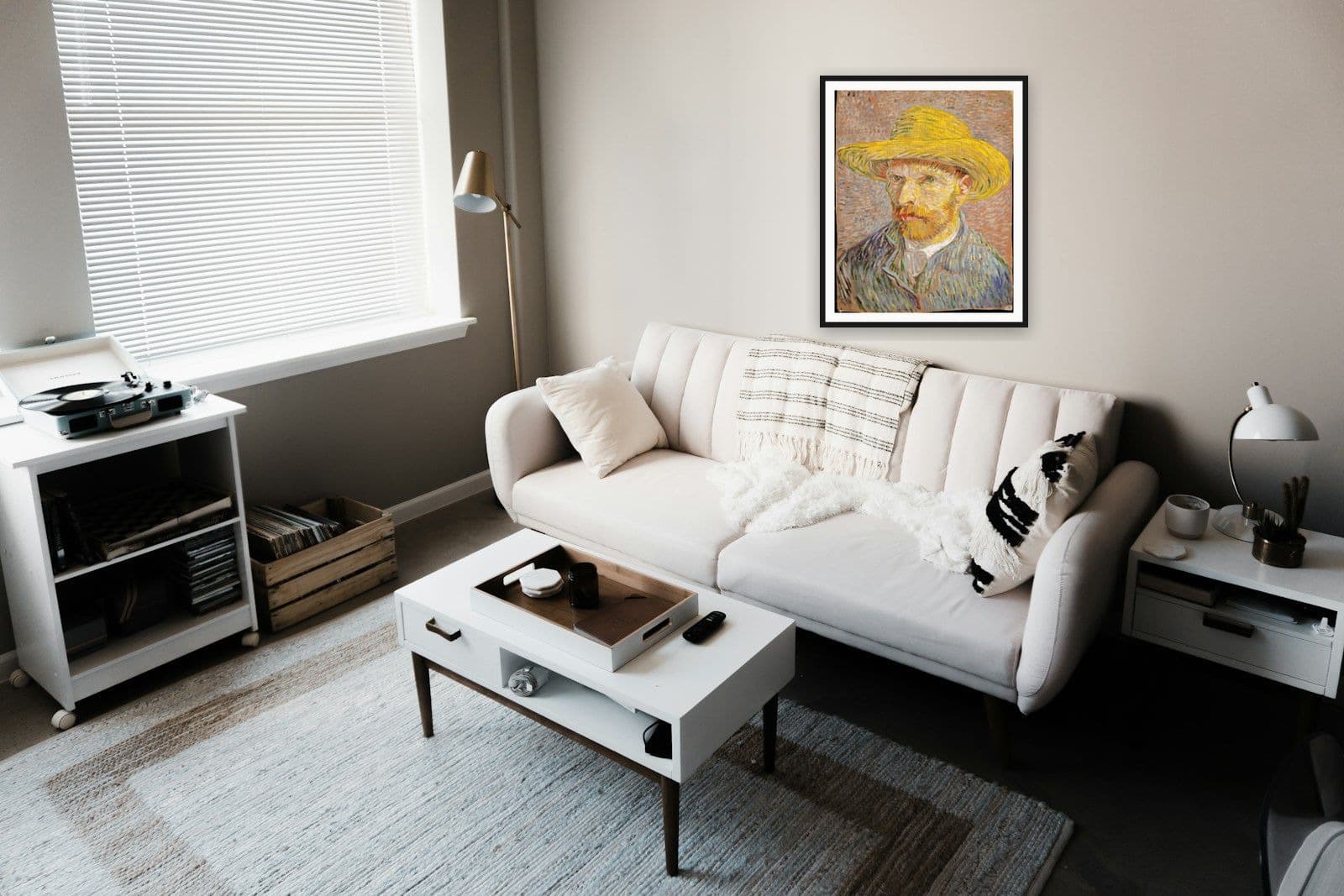 Self-Portrait with a Straw Hat in Minimal