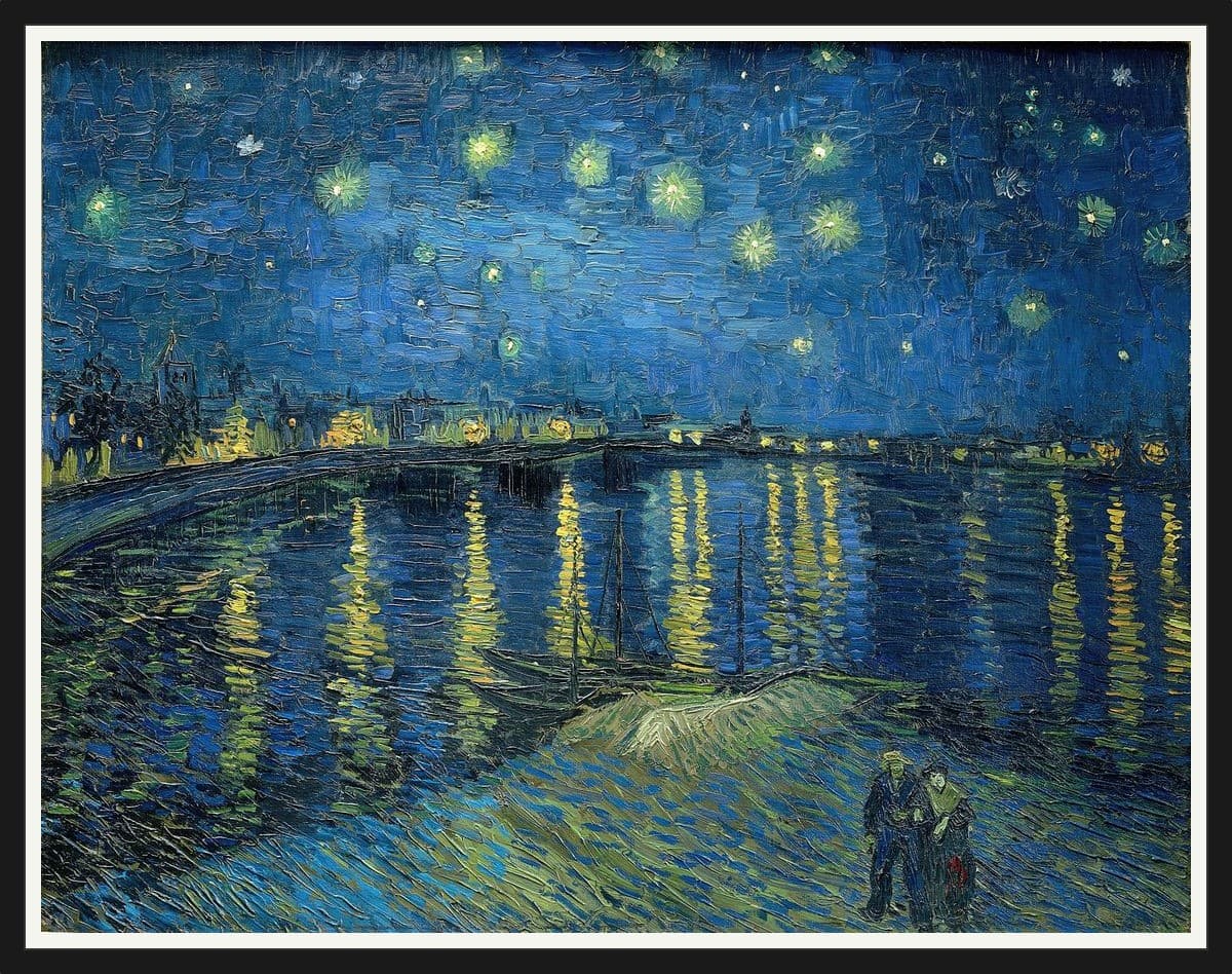 Starry Night Over the Rhone - Black Frame
