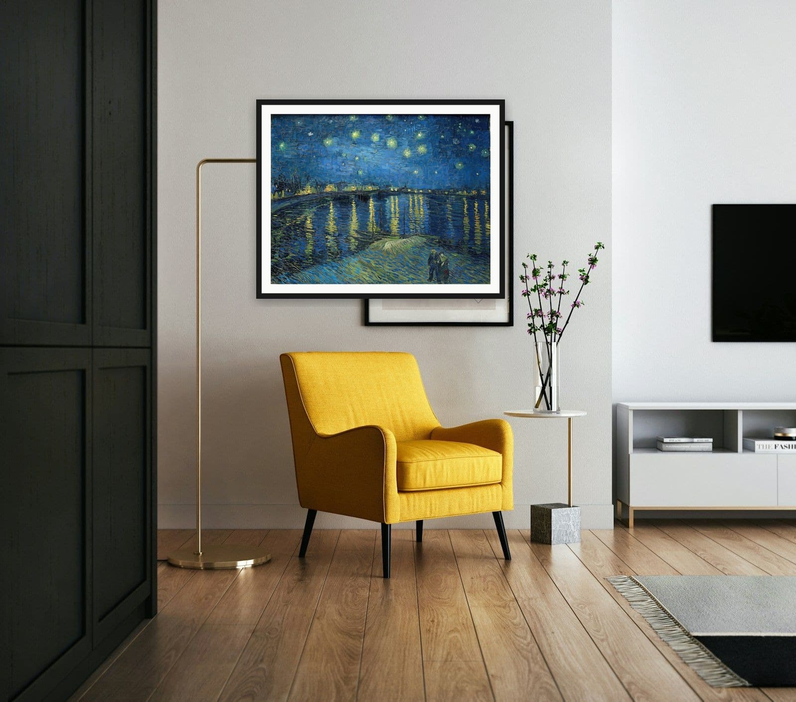 Starry Night Over the Rhone in Living Room
