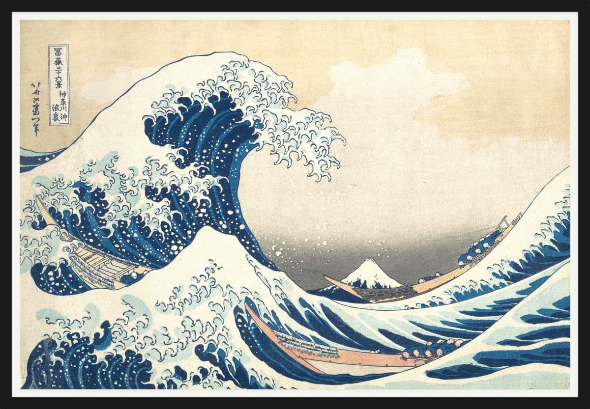 The Great Wave off Kanagawa - Black Frame