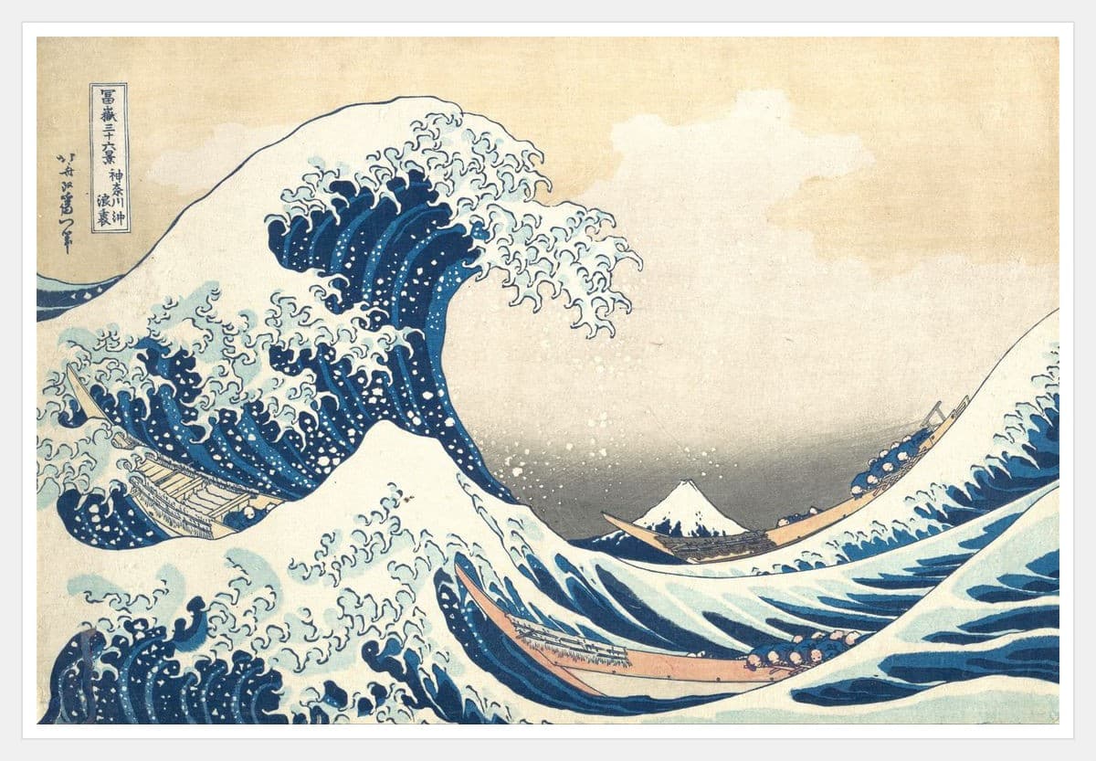 The Great Wave off Kanagawa - White Frame