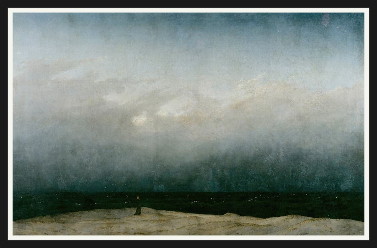 The Monk by the Sea - Black Frame
