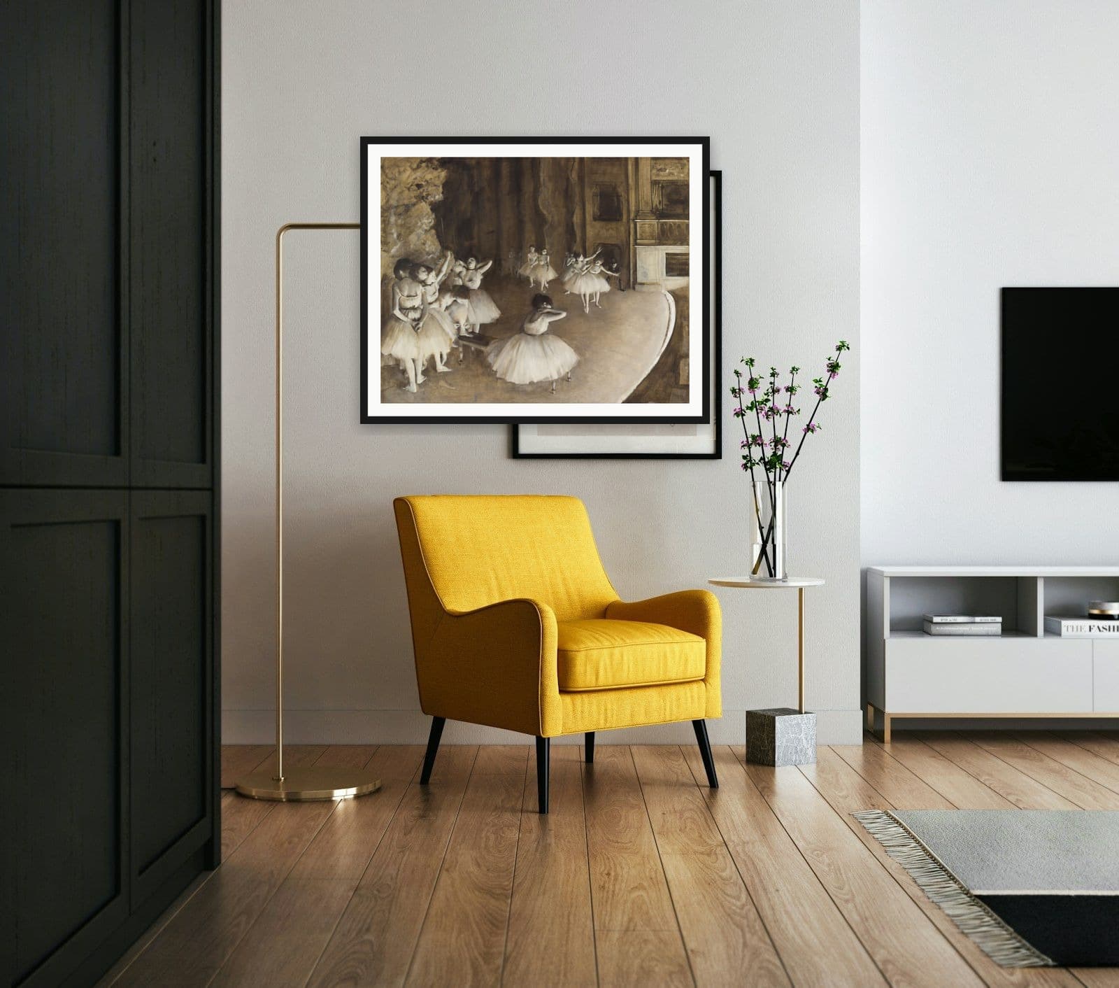 The Rehearsal of the Ballet on Stage in Living Room