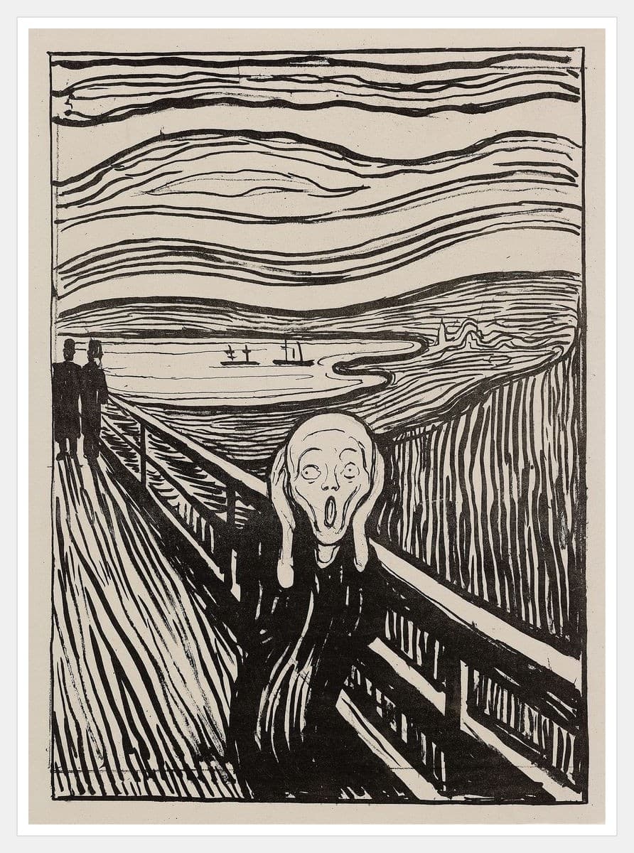 The Scream - White Frame