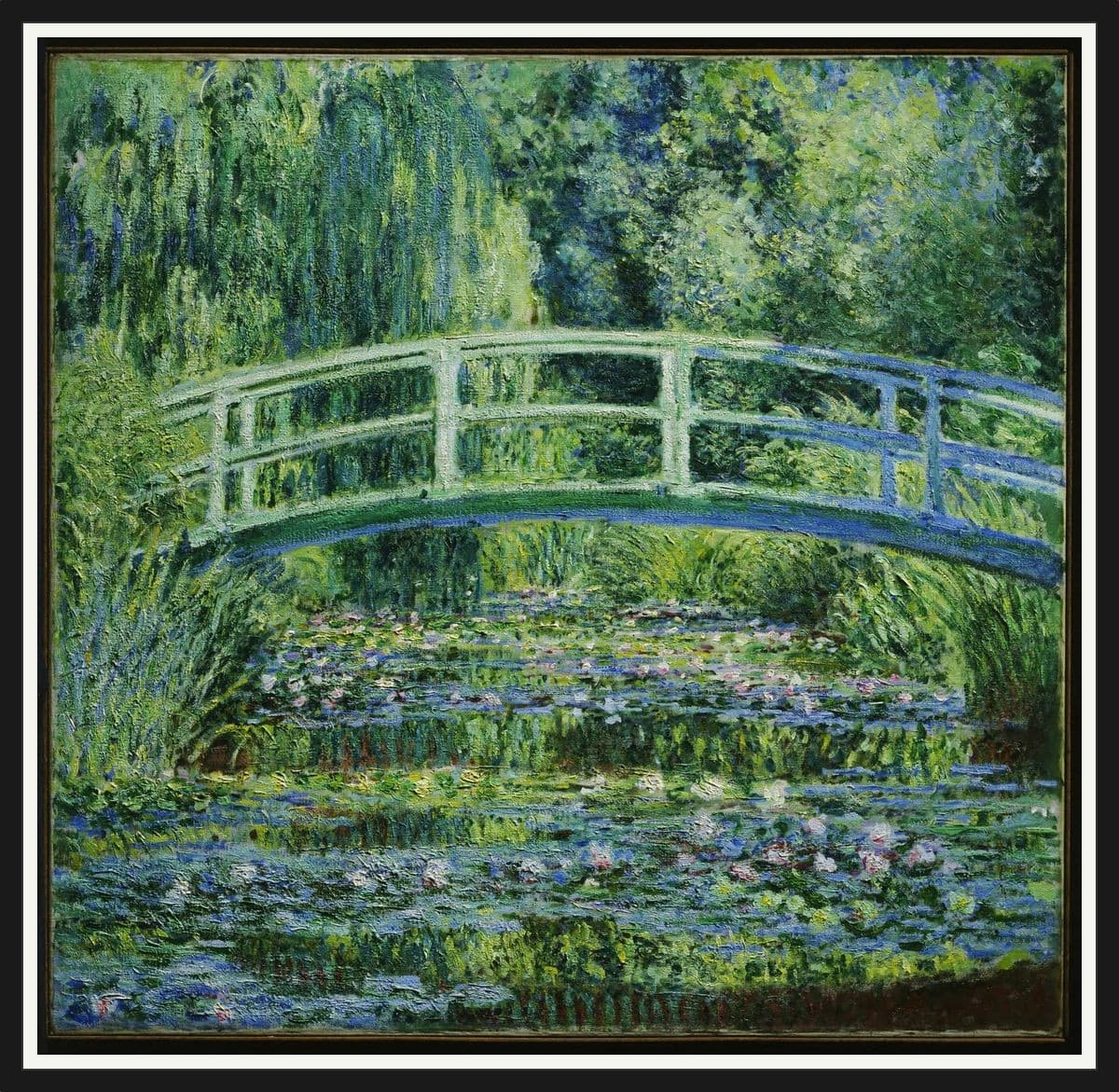Water Lilies and Japanese Bridge - Black Frame