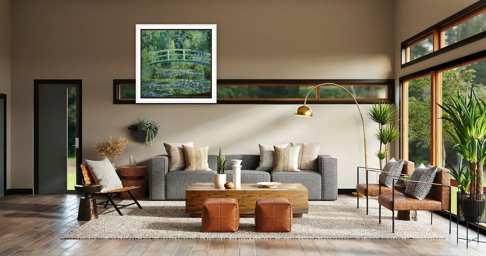 Water Lilies and Japanese Bridge in Lounge