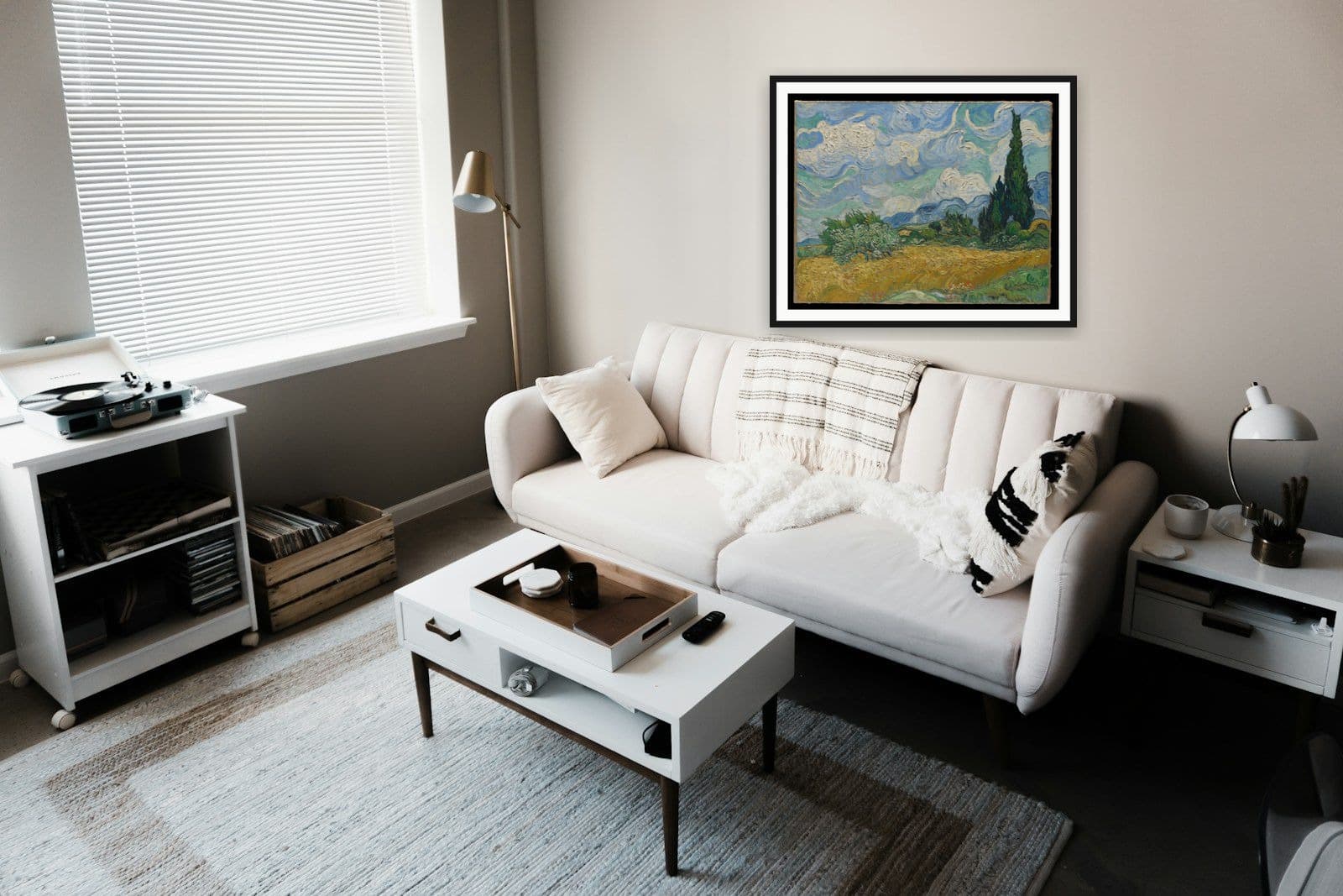 Wheat Field with Cypresses in Minimal