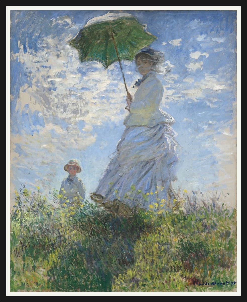 Woman with a Parasol - Black Frame