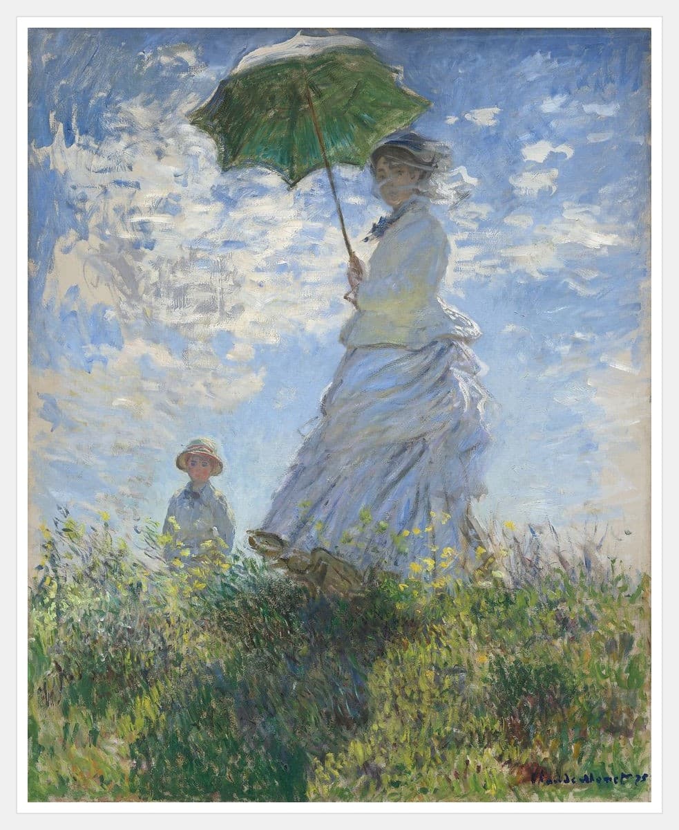Woman with a Parasol - White Frame