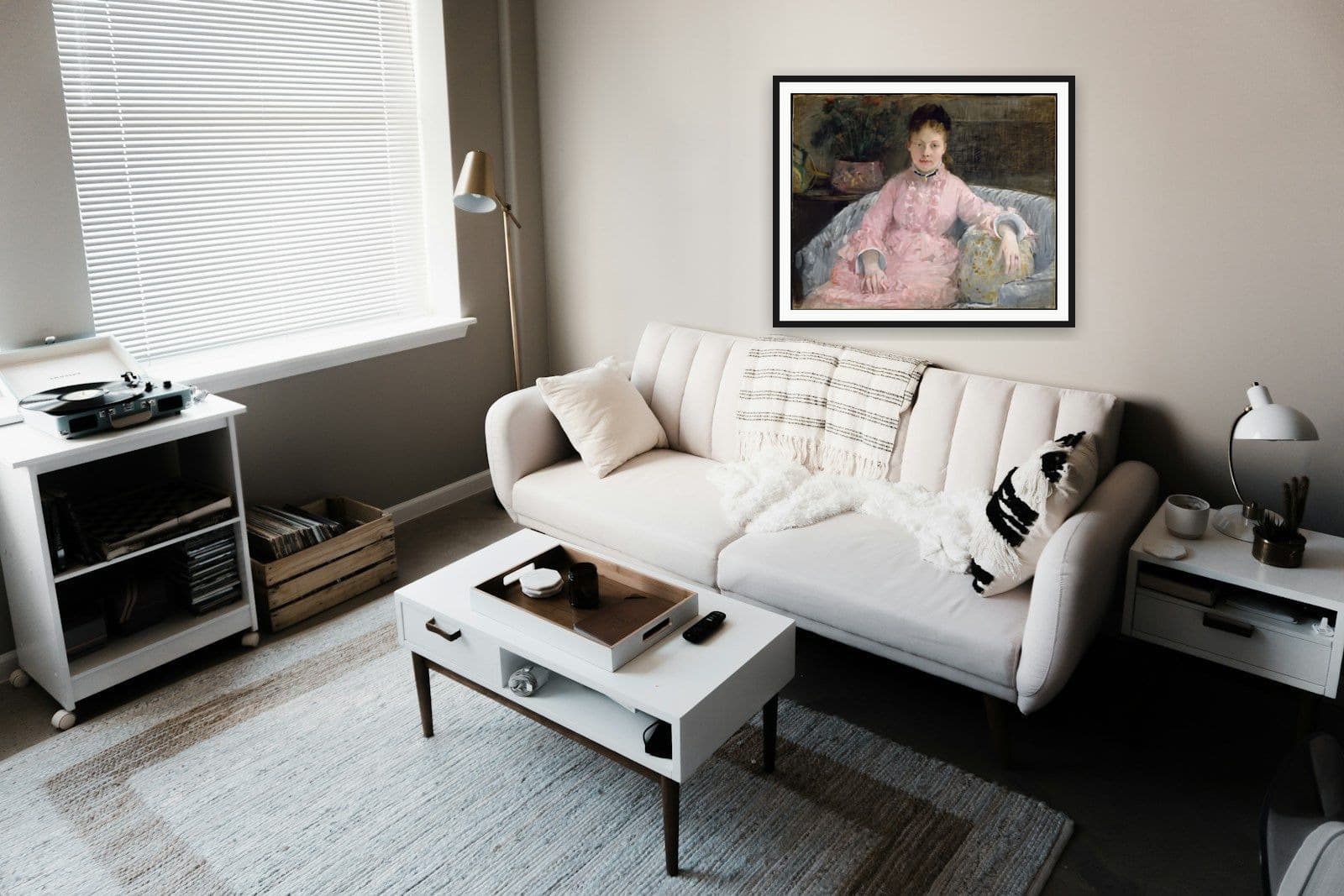 Woman with a Parrot in Minimal